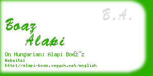 boaz alapi business card